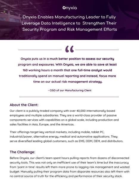 Onxyia Cybersecurity Management Platform Case Study