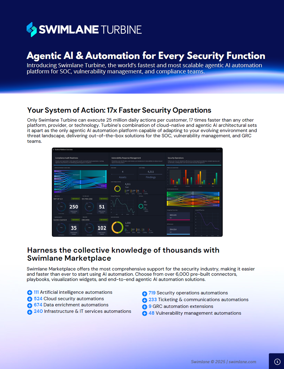 Swimlane Turbine: Agentic AI & Automation for Every Security Function