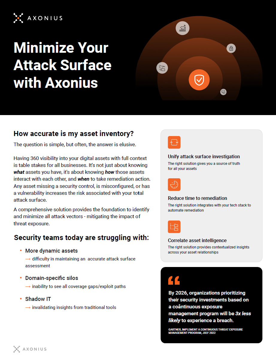 Minimize Your Attack Surface with Axonius
